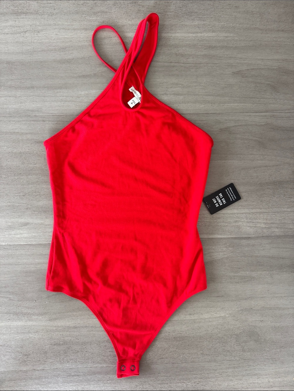 Express Red Strappy Shoulder Bodysuit with Clasp Size Small NWT